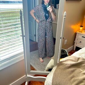 Floral Gray Kimono Dress